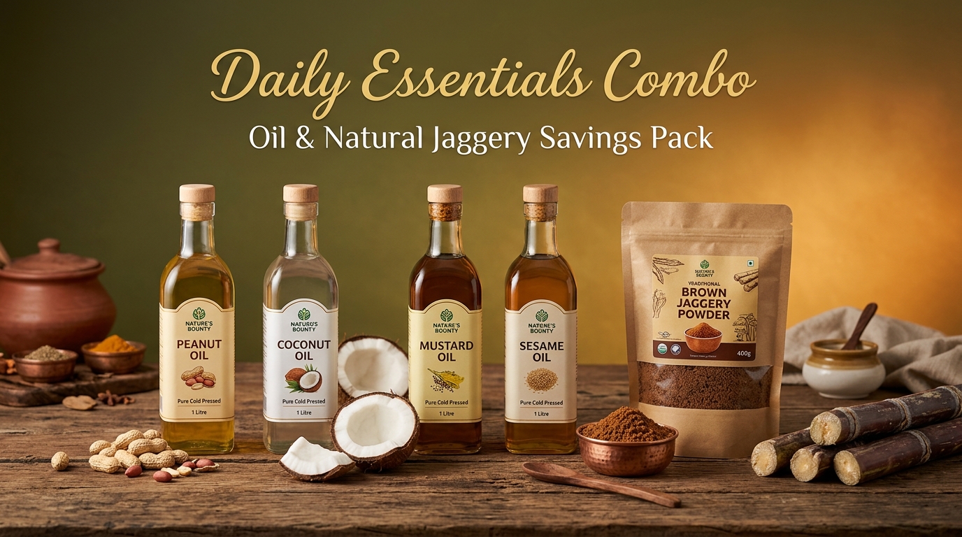 Daily Essentials Combo (Oil & Jaggery Pack)